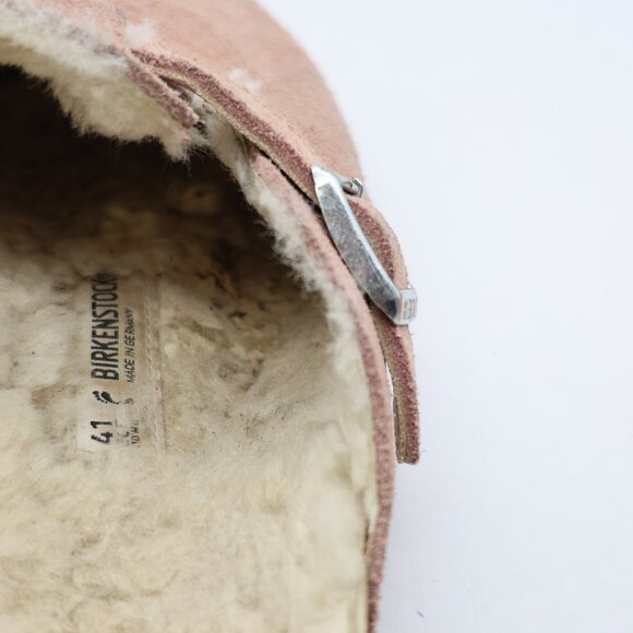 Birkenstock Boston Shearling Womens US Size 10 EU 41 Light Rose Suede Slip On - Picture 10 of 13